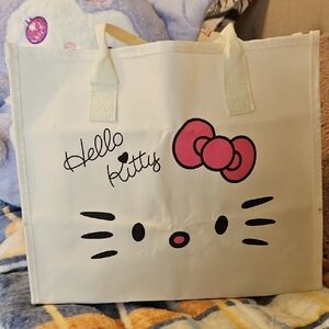 Hello Kitty Cream Tote with Pink Bow